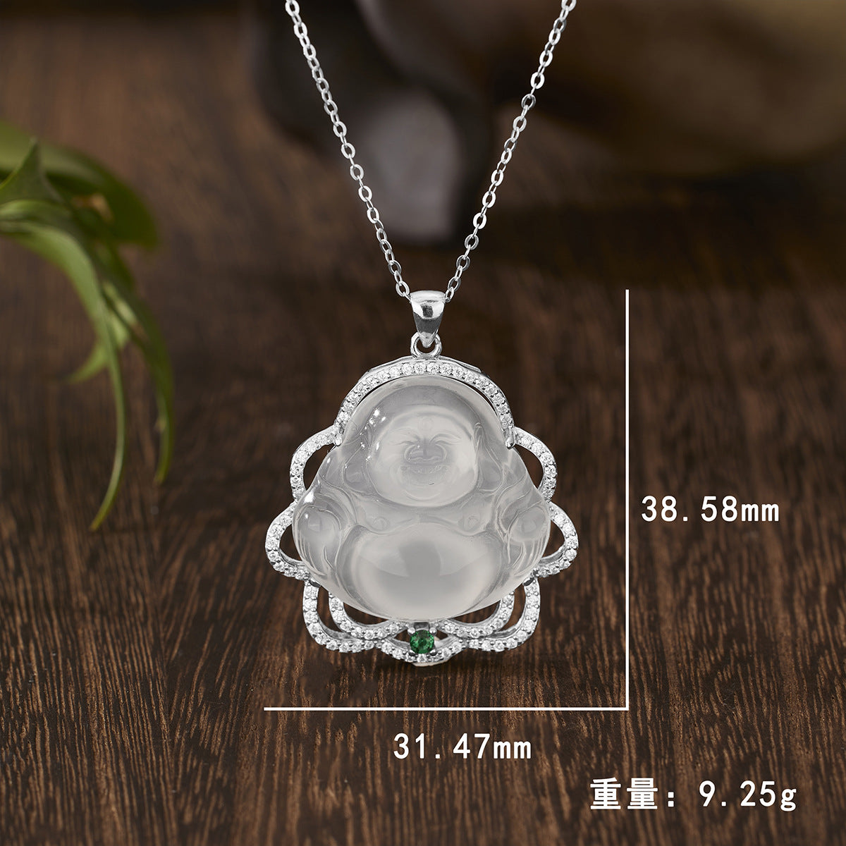 Damen Eleganter Buddha-Anhänger mit Zirkonia-Verzierung Shop Nory