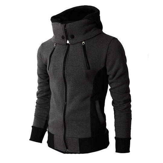 Herren taillierte Kapuzenjacke mit hohem Stehkragen, Doppelreißverschluss und kontrastbesetzten Seiteneinsätzen Shop Nory