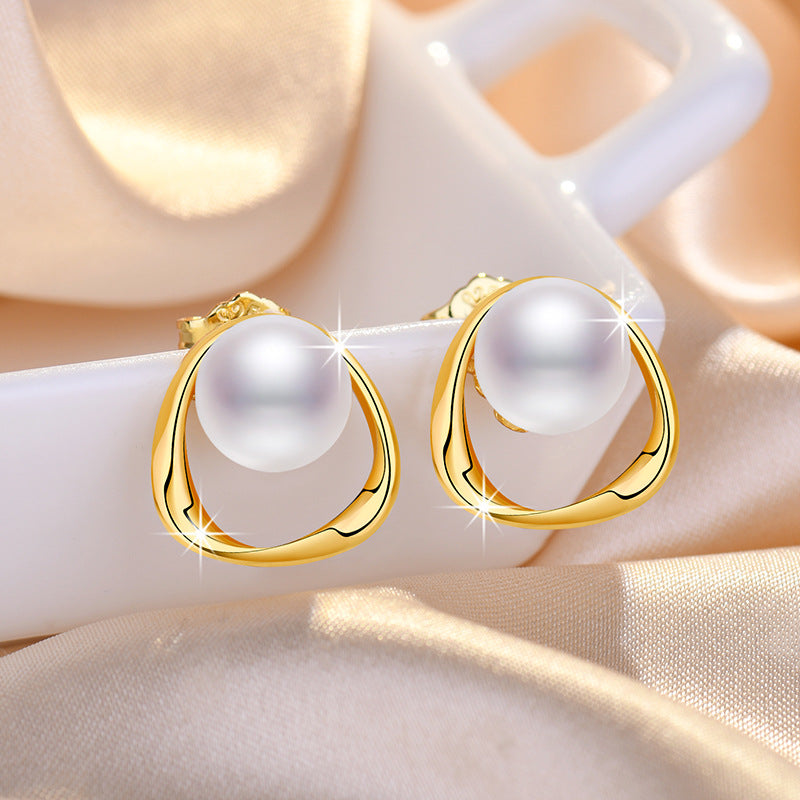 Damen Elegante Ohrringe mit Perlen und Kristallen Shop Nory