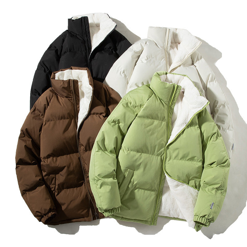 Damen Oversize-Pufferjacke mit Teddyfutter, Stehkragen und Eingrifftaschen Shop Nory