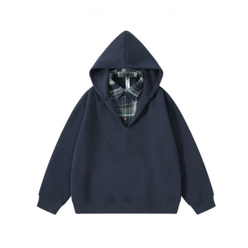 Unisex Oversize Kapuzenpullover mit integriertem Hemdkragen im Layering‑Look Shop Nory