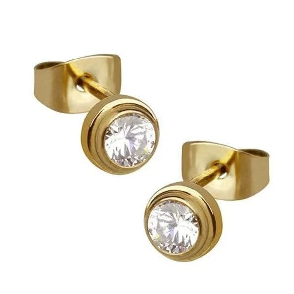 Damen Elegante Kristall-besetzte Stecker Ohrringe Shop Nory