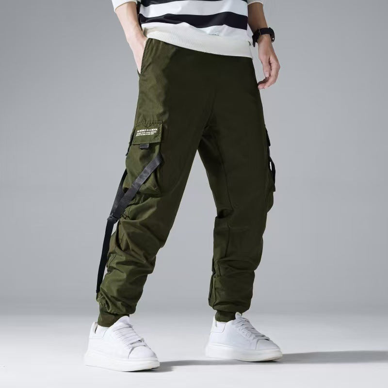 Herren Tapered Cargo-Jogginghose mit mehrfachen Klapp‑ und Gurtbandtaschen Shop Nory