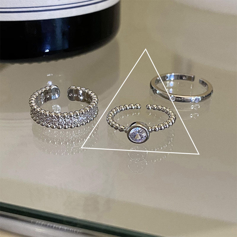 Damen Ring-Set mit funkelnden Zirkonia und modernem Design Shop Nory