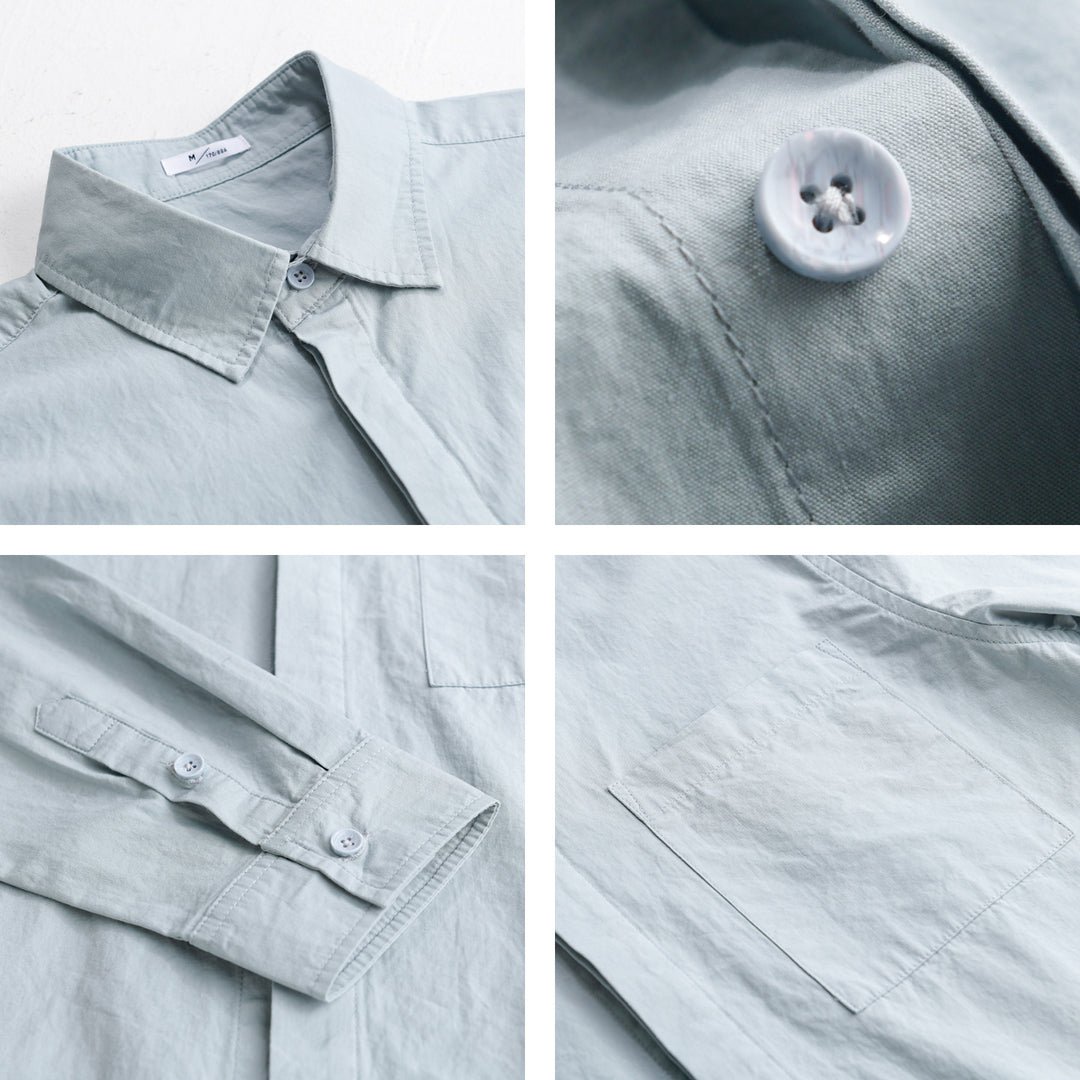 Herren Relaxed-Fit Baumwoll-Overshirt mit Kentkragen und Brusttasche Shop Nory