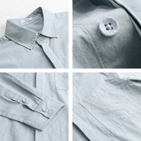 Herren Relaxed-Fit Baumwoll-Overshirt mit Kentkragen und Brusttasche Shop Nory