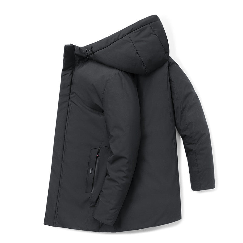 Herren moderner Urban-Longparka mit versteckter Reißverschlussblende und ergonomischer Kapuze Shop Nory