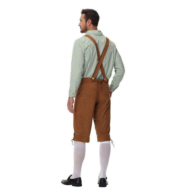 Herren nan traditionelle Trachtenlederhose mit Hosenträgern und Stickereien Shop Nory