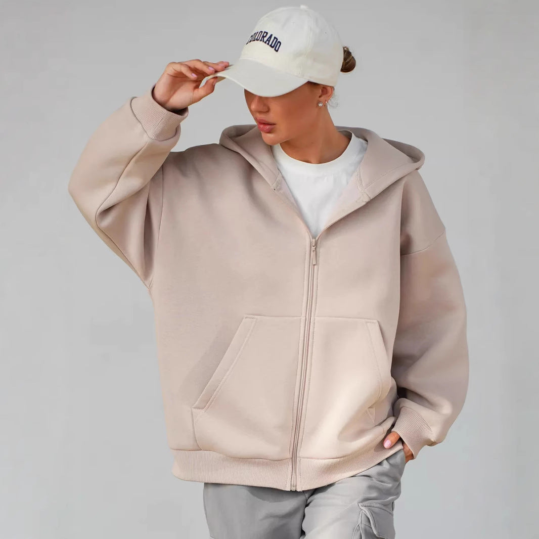 Damen Zip-Hoodie mit lässigem Schnitt und großen Taschen Shopnory