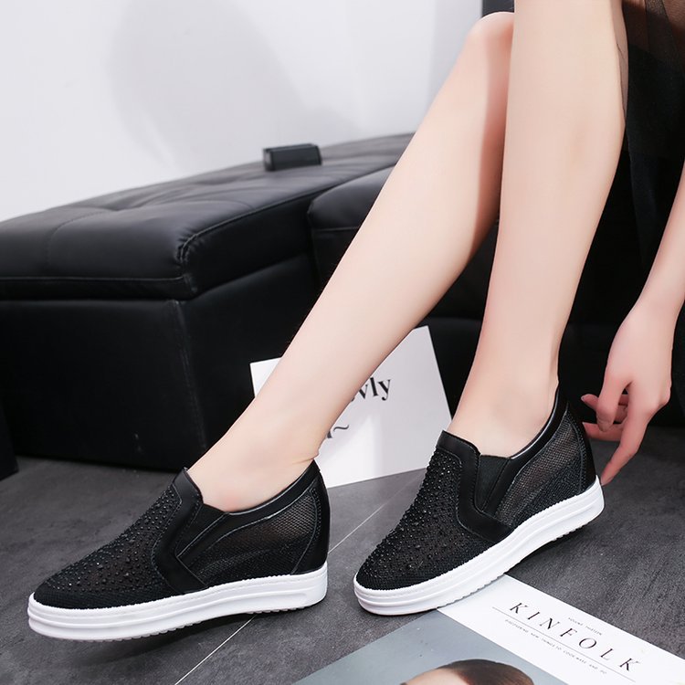 Damen Keil-Sneaker mit Glitzersteinen und atmungsaktivem Mesh Shop Nory