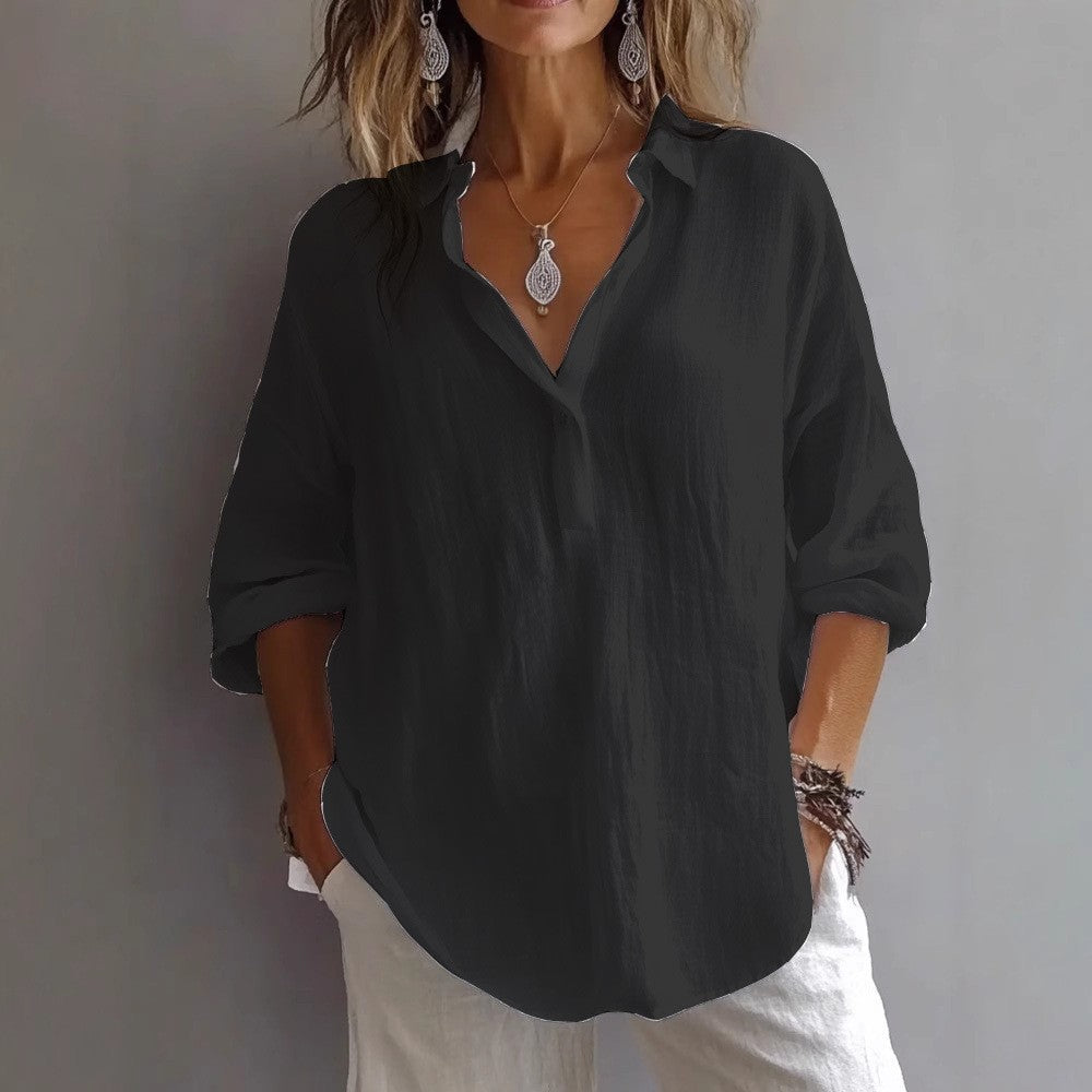 Damen Leichte Leinenbluse