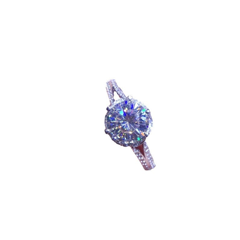 Damen Brillanter Solitär-Ring mit funkelndem Kristallbesatz Shop Nory
