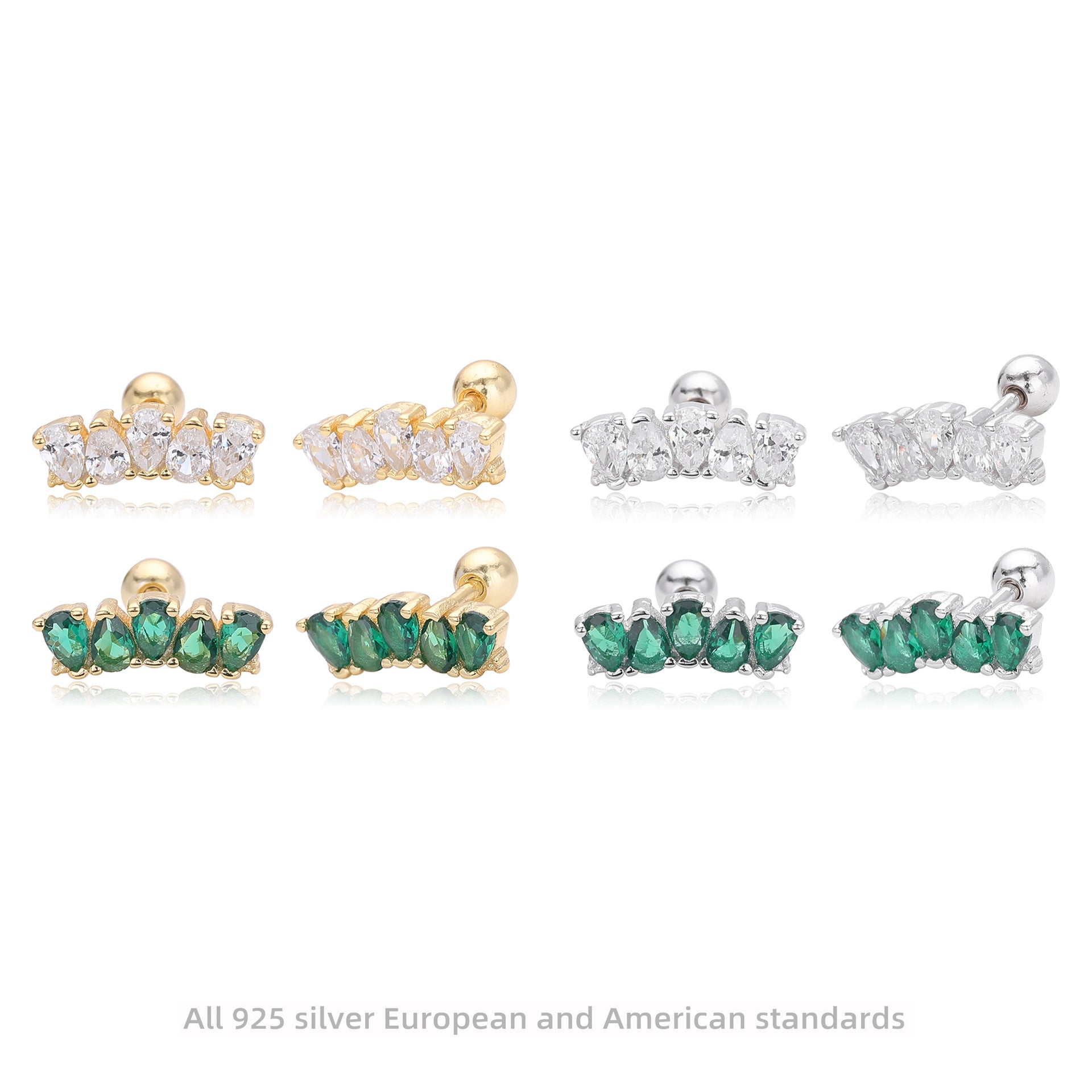 Damen Ohrstecker mit luxuriösem Zirkonbesatz aus hochwertigem 925 Sterling Silber Shop Nory