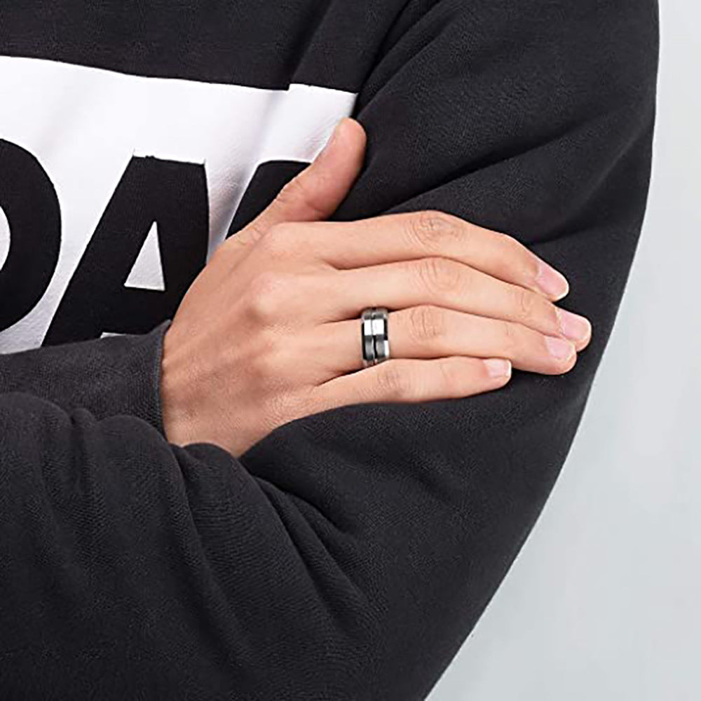 Herren Ring mit modernem zweifarbigen Oberflächenfinish Shop Nory