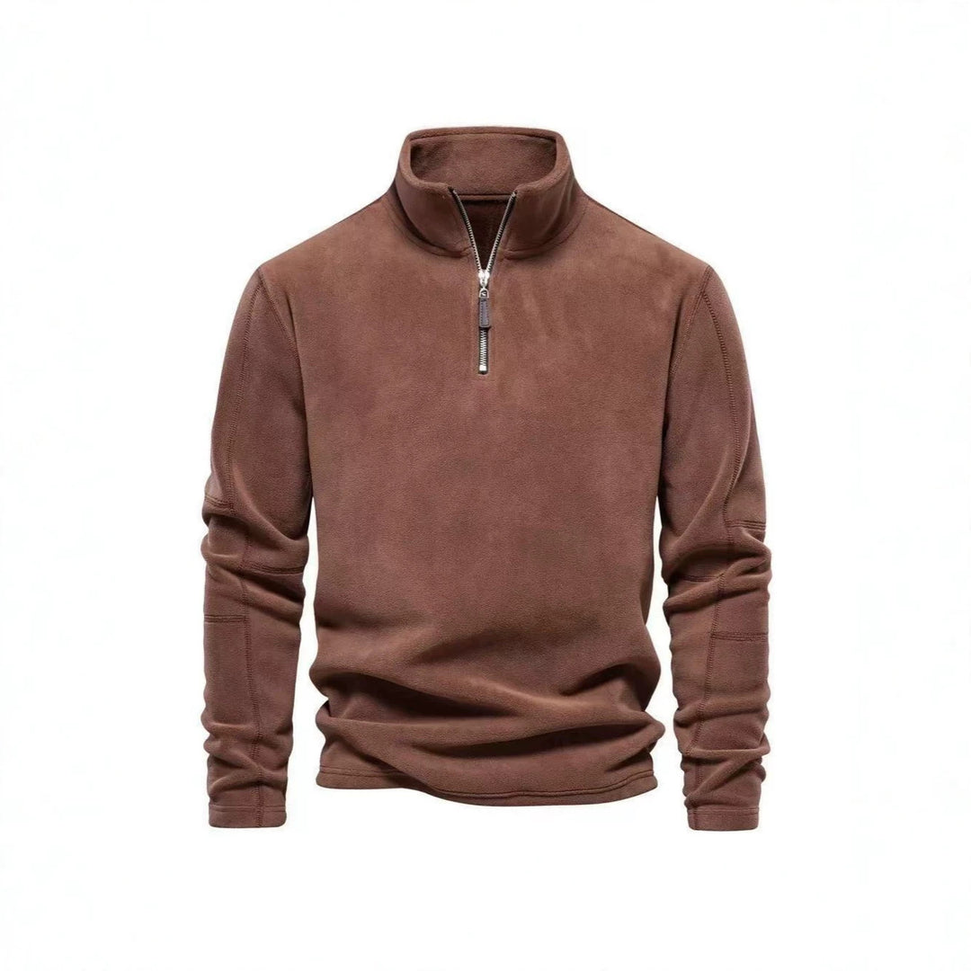 Herren Fleecepullover mit halbem Reißverschluss und Stehkragen Shop Nory