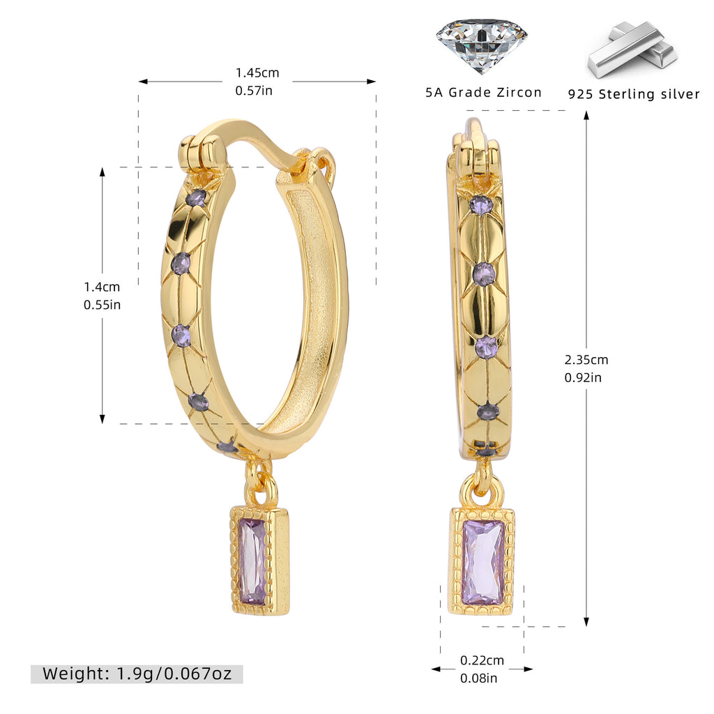 Damen Creolen mit funkelnden Zirkonsteinen und luxuriösem Design Shop Nory