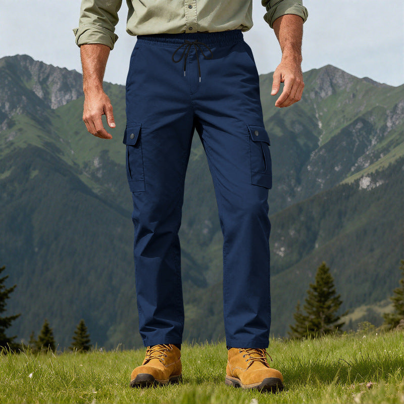 Herren Utility-Cargo-Hose mit elastischem Bund, verstellbarem Kordelzug und Mehrfachtaschen Shop Nory
