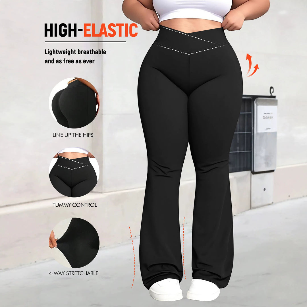 Damen taillenhohe Shaping Bootcut-Leggings mit Bauchkontrolle und 4-Wege-Stretch Shopy Nory
