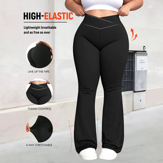 Damen taillenhohe Shaping Bootcut-Leggings mit Bauchkontrolle und 4-Wege-Stretch Shopy Nory