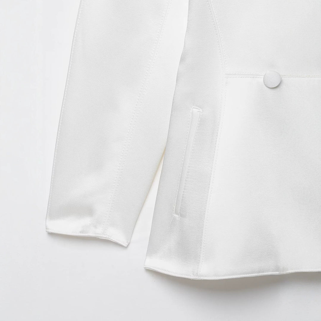 Damen Taillierter Doppelreihiger Blazer mit Stehkragen Shop Nory