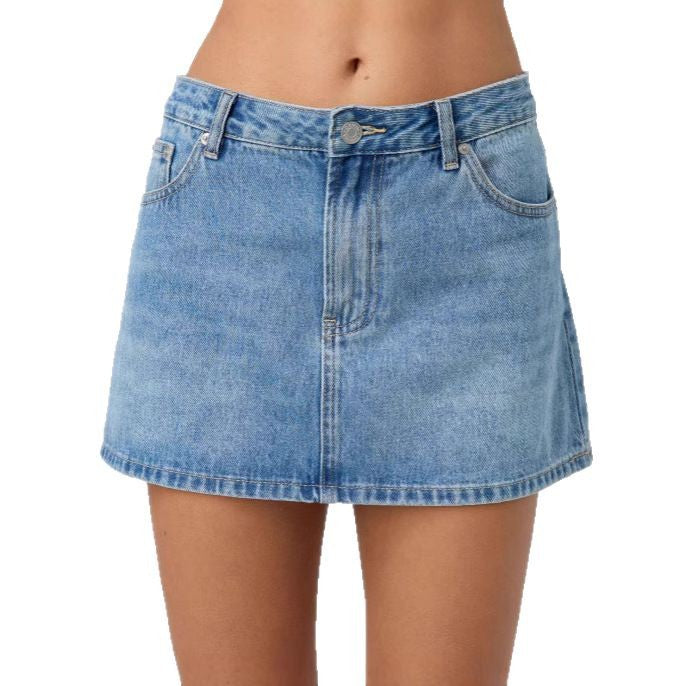 Damen Denim-Minirock mit modischen Taschen und klassischem Schnitt