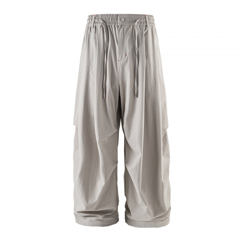 Unisex Weitgeschnittene technische Cargo-Hose mit Gummibund, Kordelzug und Reißverschlusstaschen Shop Nory
