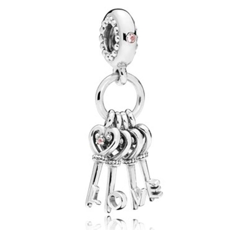 Facettierter Kristall-Charme Perlenanhänger Für Charm-Armband mit Zirkonia-Einfassung
