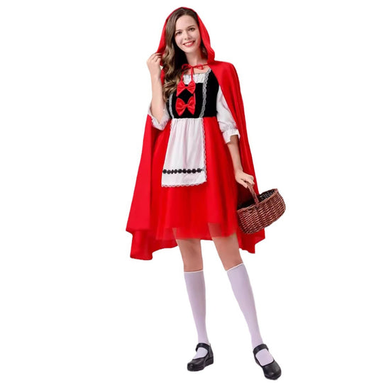Damen nan klassisches Märchenkostüm mit Kapuze, Tüllrock und Schürze Shop Nory