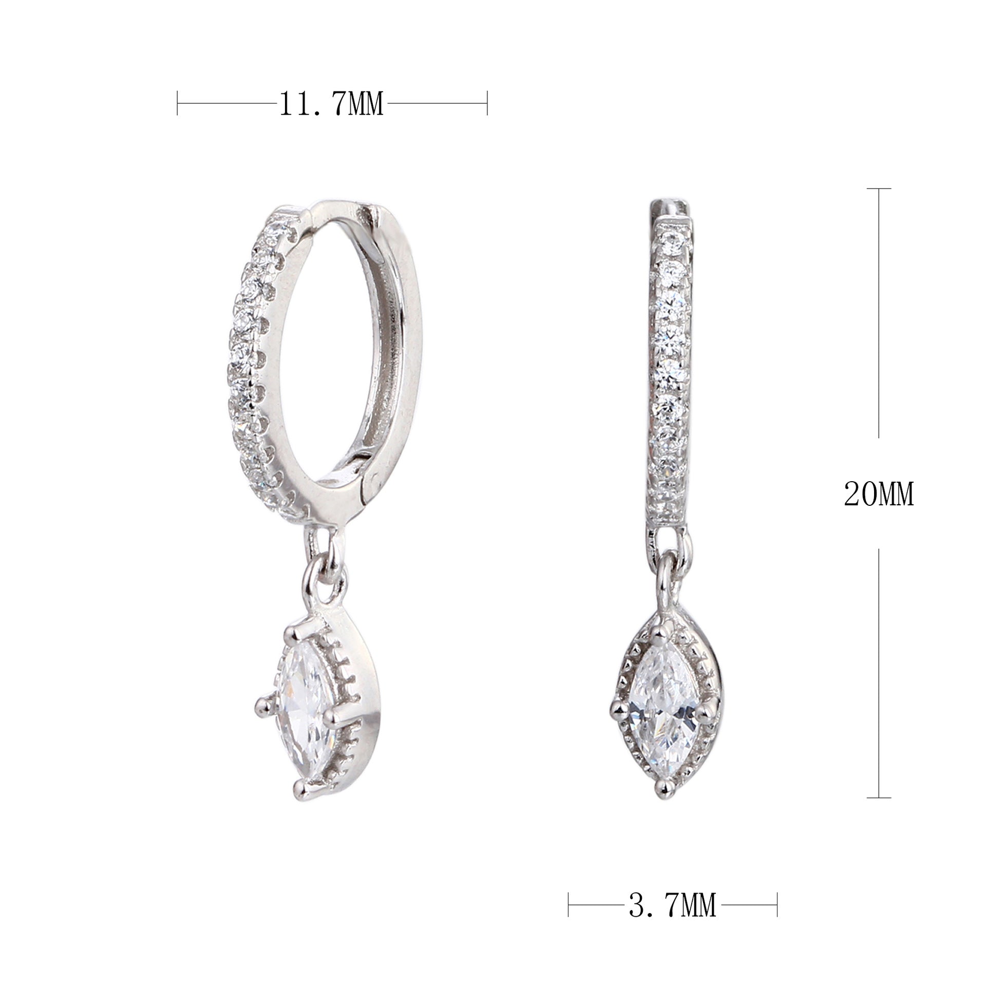 Damen Ohrhänger mit funkelnden Zirkonia und luxuriösem Design Shop Nory