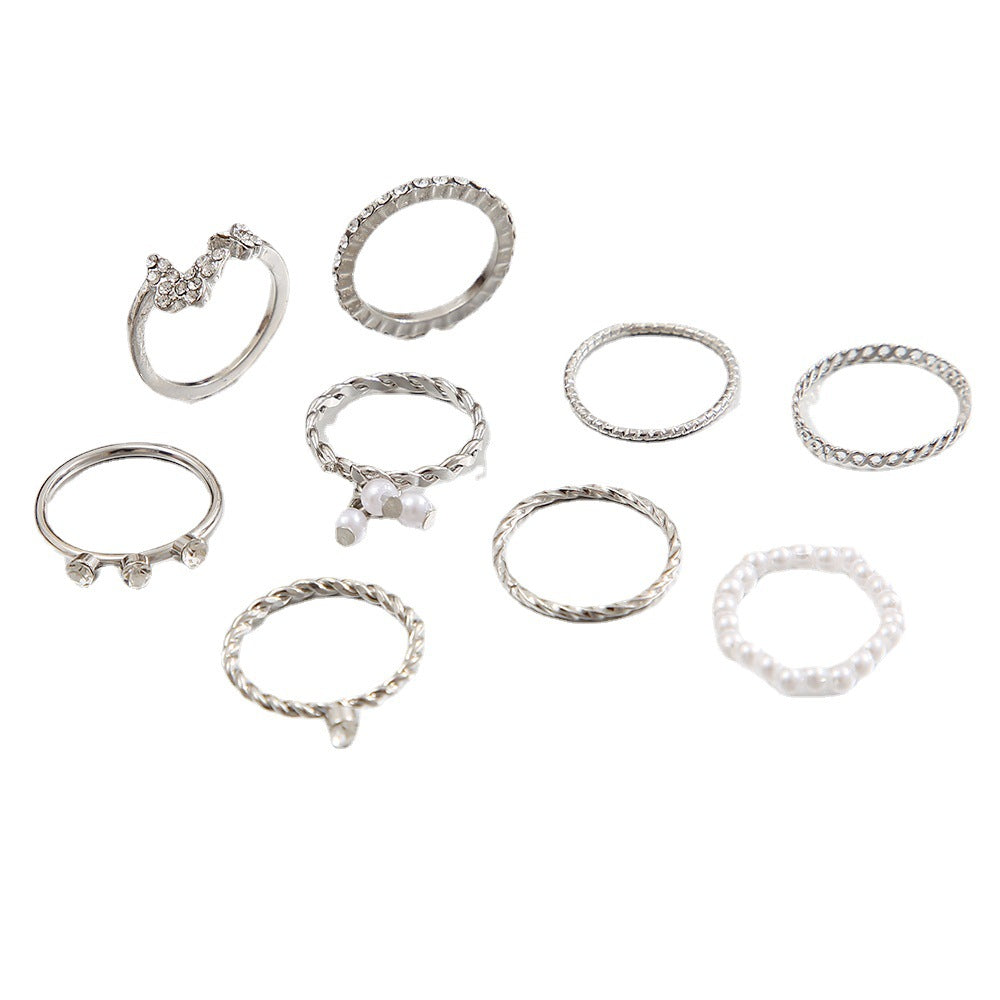 Damen Schmuckring-Set mit filigranen Designs und funkelnden Akzenten Shop Nory