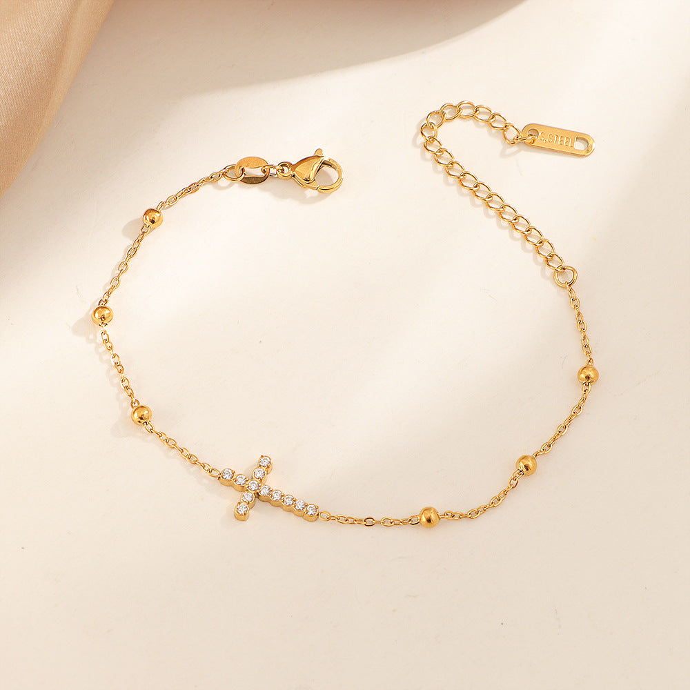Damen verstellbares Kreuz Charm Armband Shop Nory
