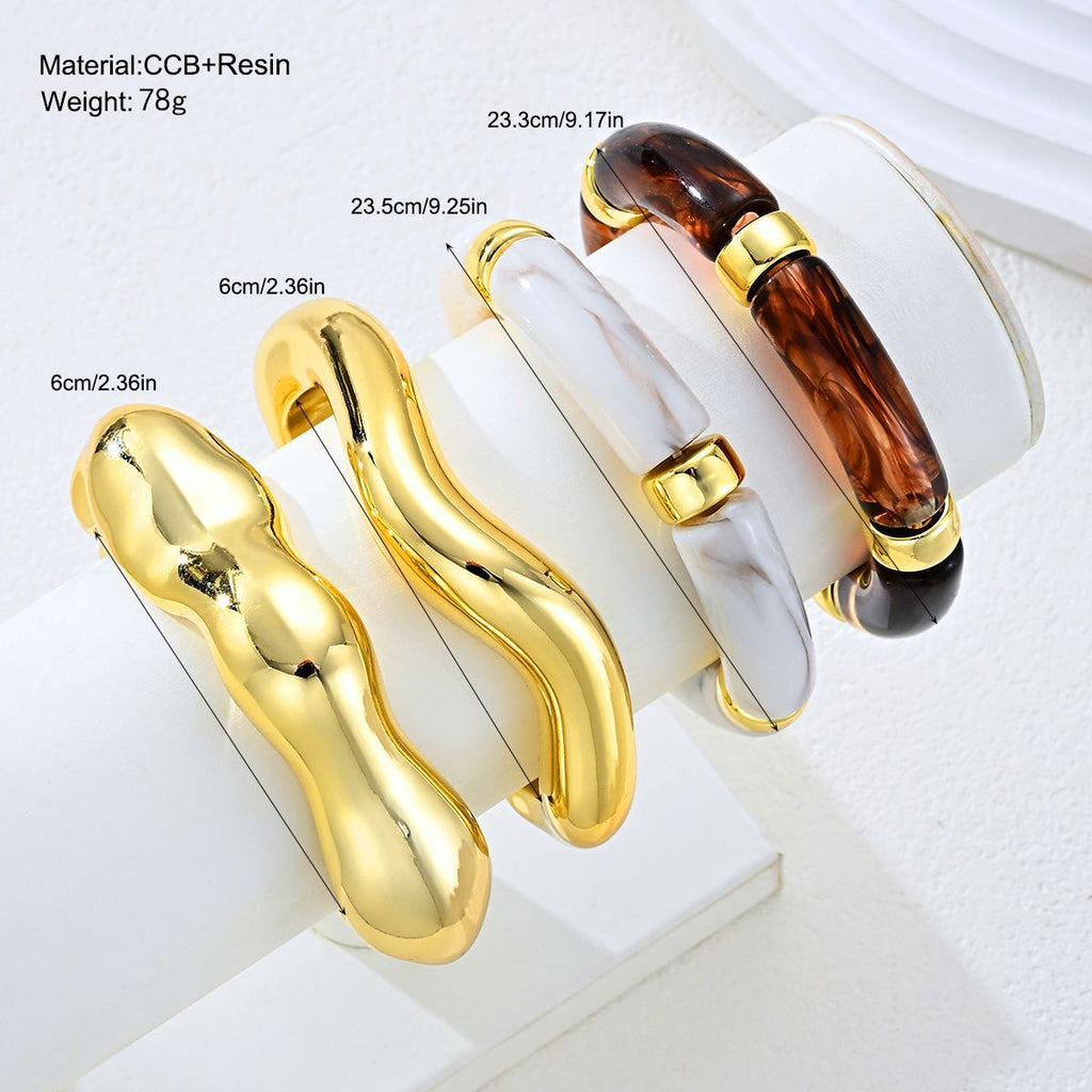 Damen Armreif-Set mit elegantem, geschwungenem Design Shop Nory