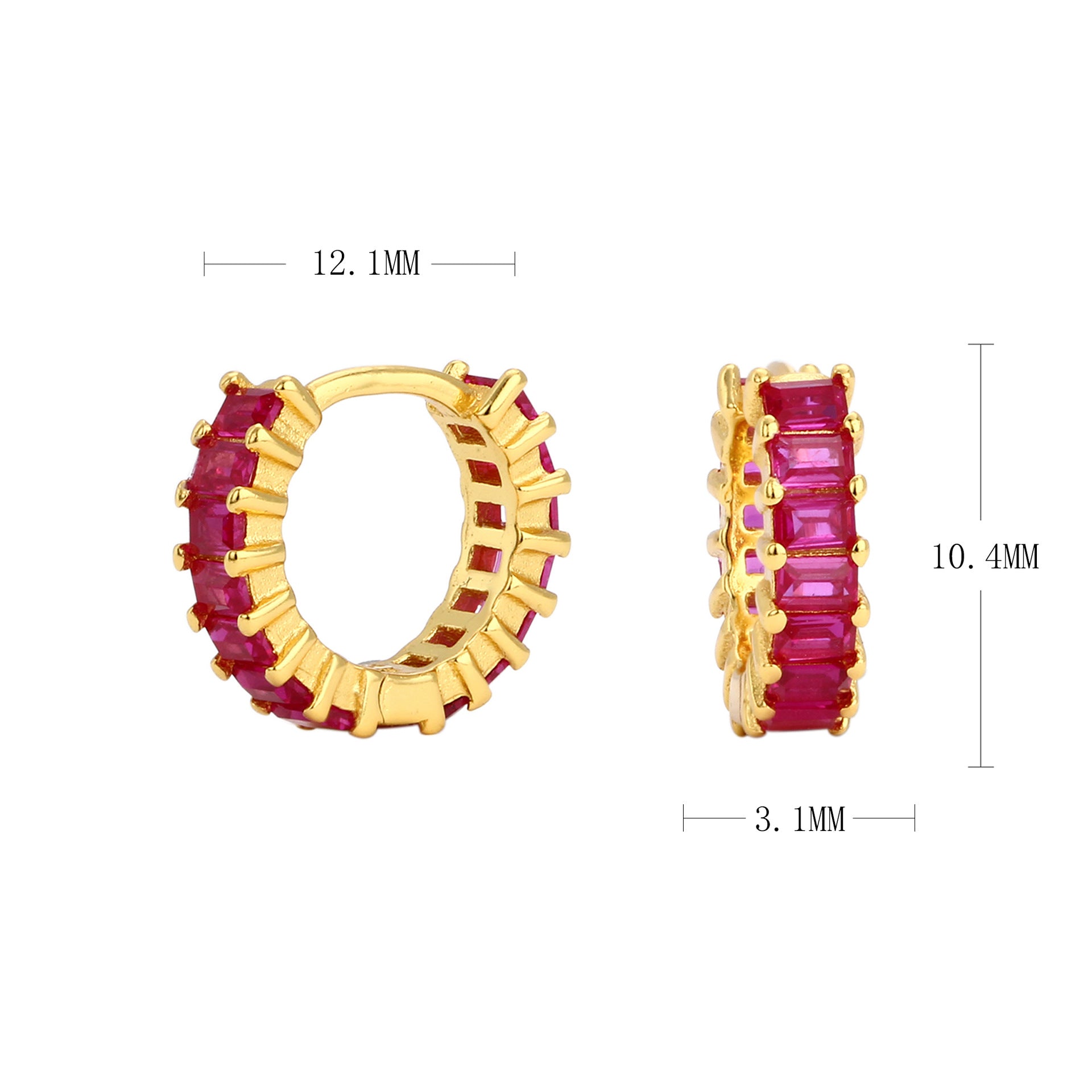 Damen Creolen mit tiefblauen Zirkonsteinen und luxuriösem Goldfinish Shop Nory