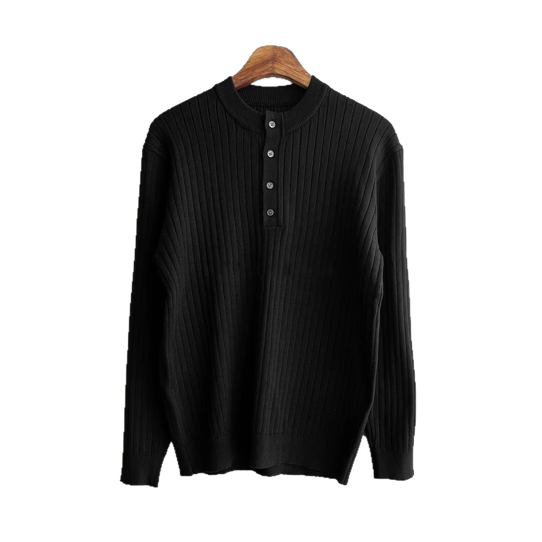 Herren Modisches Langarm-Rippstrickshirt Shop Nory