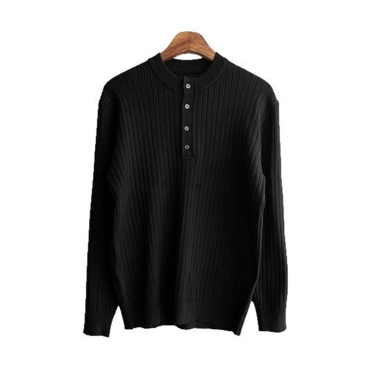 Herren Modisches Langarm-Rippstrickshirt Shop Nory