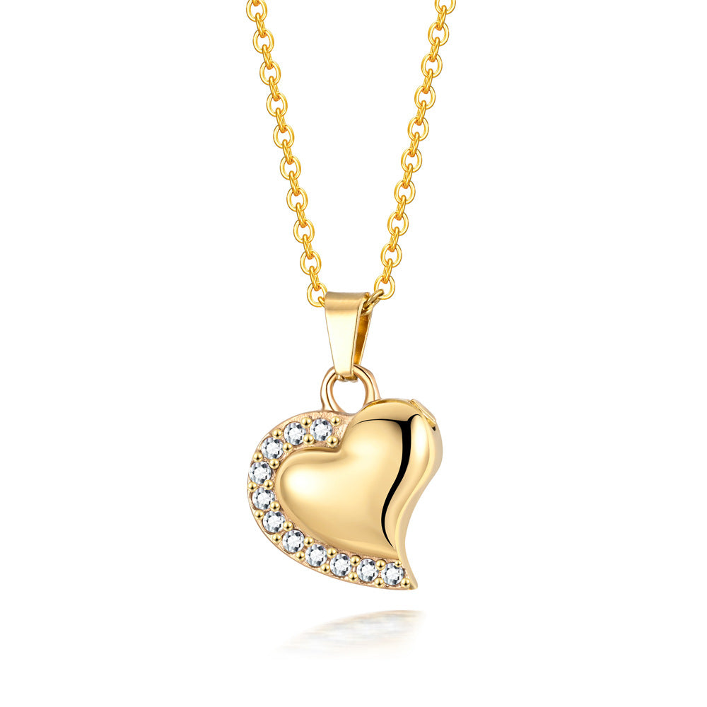 Damen Halskette mit herzförmigem Anhänger und funkelnden Zirkonia Shop Nory