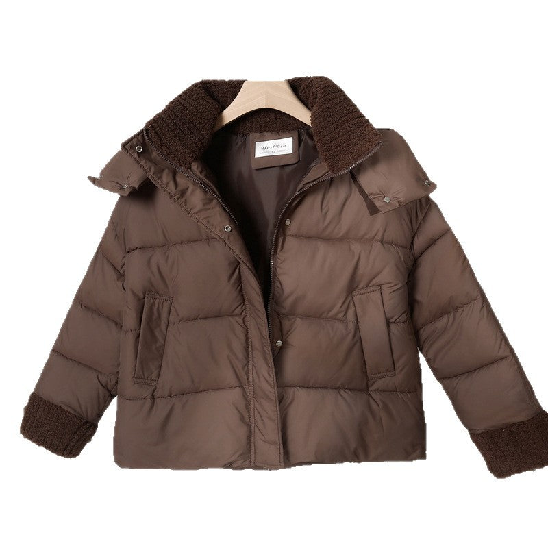 Damen nan wattierte Kurzjacke im Boxy-Schnitt mit Sherpa-Kragen und verstellbarem Tunnelzugsaum Shop Nory