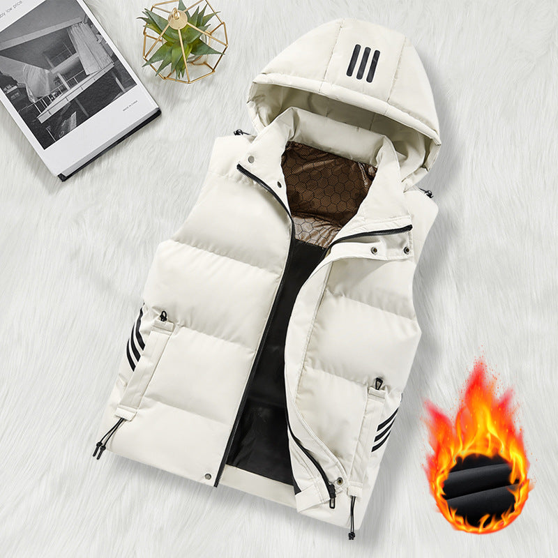 Herren Thermo-Steppweste mit abnehmbarer Kapuze, gesteppter Isolierung und reflektierenden Streifen Shop Nory