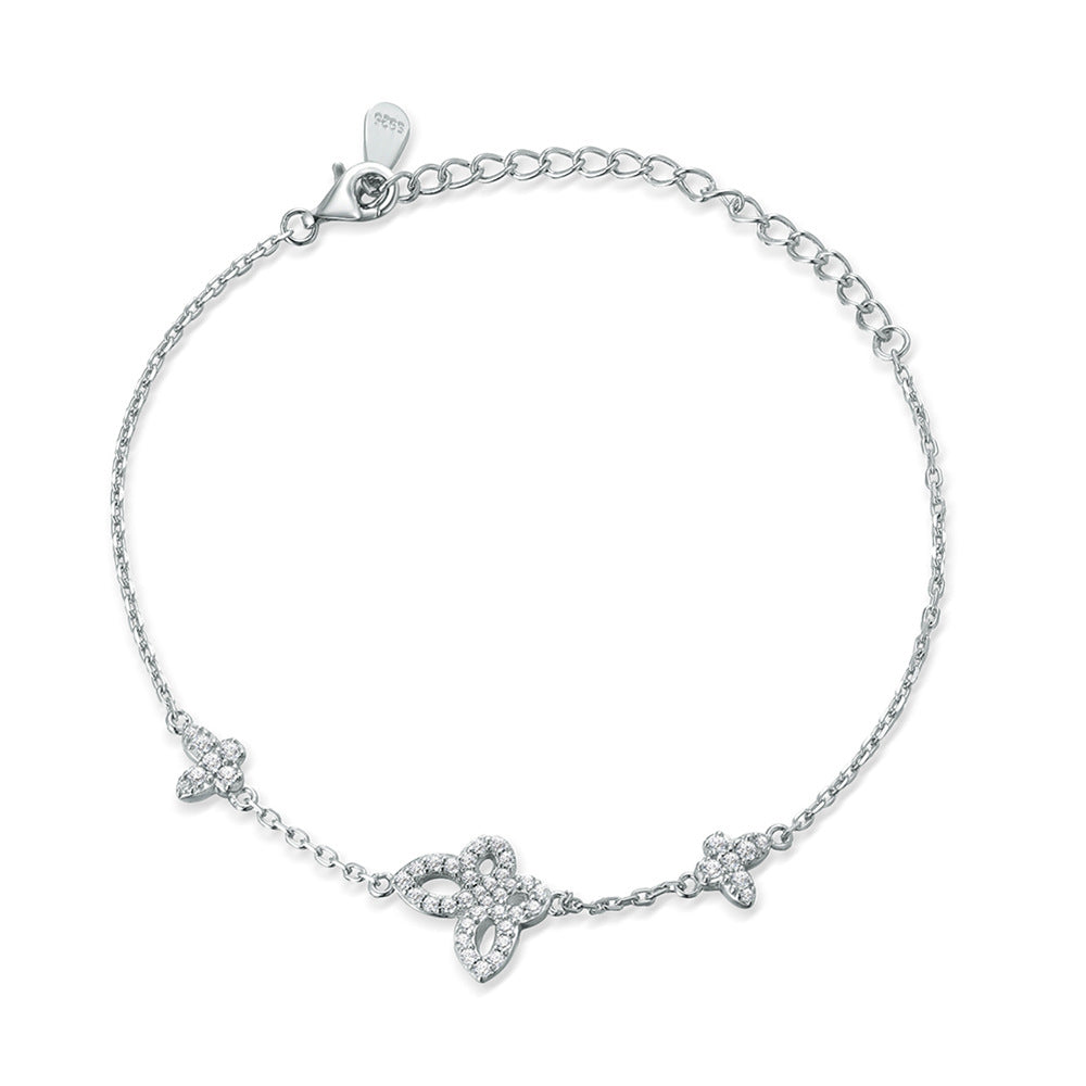 Damenarmband mit verspieltem Blütenmuster und funkelndem Zirkonia-Besatz Shop Nory