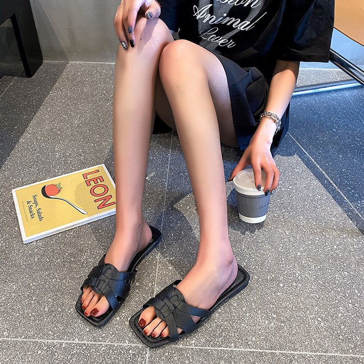 Damen stylische Riemchen-Pantoletten mit komfortabler Sohle