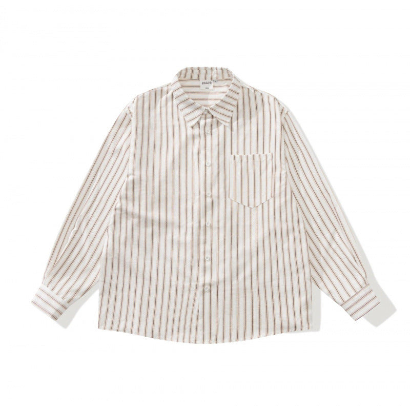 Unisex Oversize-gestreiftes Hemd im Relaxed-Fit mit Brusttasche Shop Nory