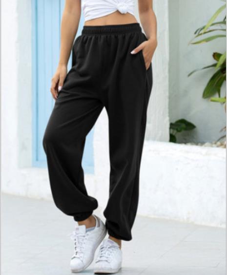 Damen nan weite Jogginghose mit hohem Bund elastischen Bündchen und Seitentaschen Shop Nory