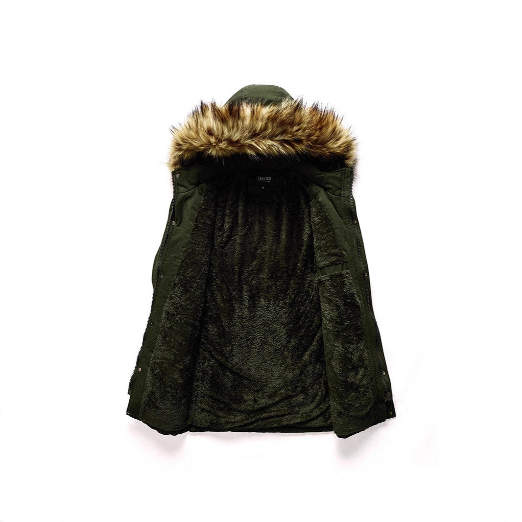 Herren Winterparka mit Kunstfellkapuze und Teddyfutter Shop Nory