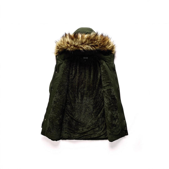 Herren Winterparka mit Kunstfellkapuze und Teddyfutter Shop Nory