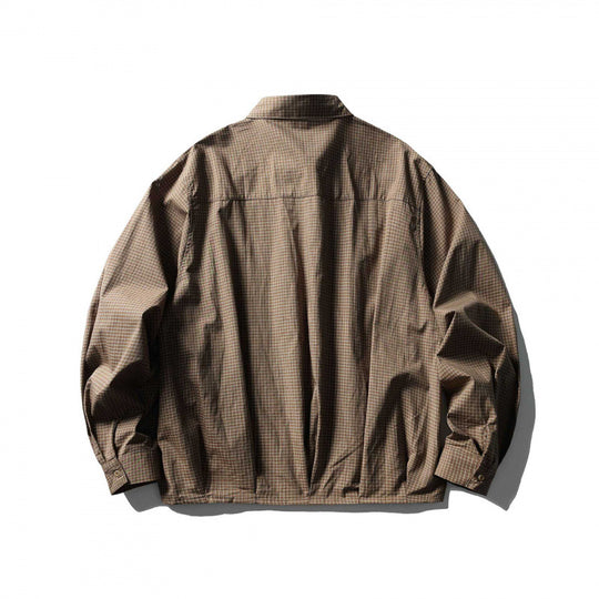 Herren Kurz geschnittenes kastiges Overshirt mit Karomuster, Hemdkragen und elastischem Saum Shop Nory
