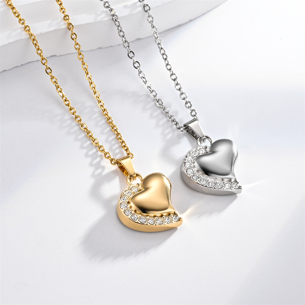 Damen Halskette mit herzförmigem Anhänger und funkelnden Zirkonia Shop Nory