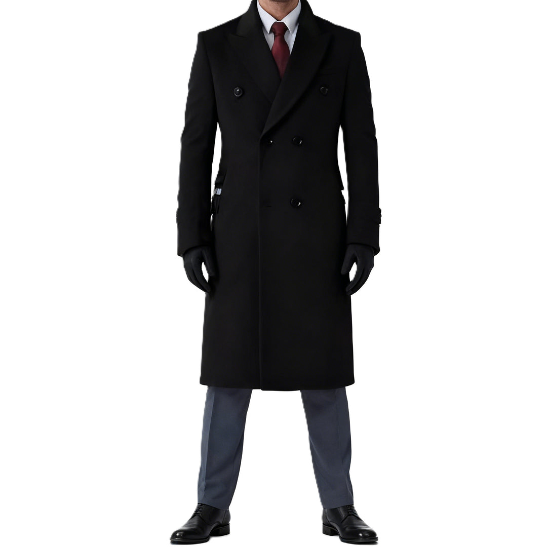 Herren Doppelreihiger City Mantel aus Wollmix mit taillierter Silhouette Shop Nory