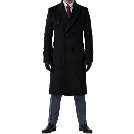 Herren Doppelreihiger City Mantel aus Wollmix mit taillierter Silhouette Shop Nory
