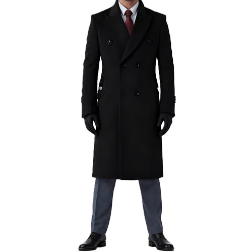 Herren Doppelreihiger City Mantel aus Wollmix mit taillierter Silhouette Shop Nory