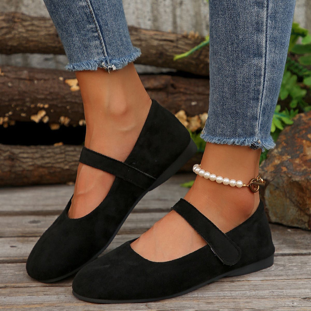 Damen Ballerinas mit elegantem Klettverschluss und atmungsaktivem Obermaterial